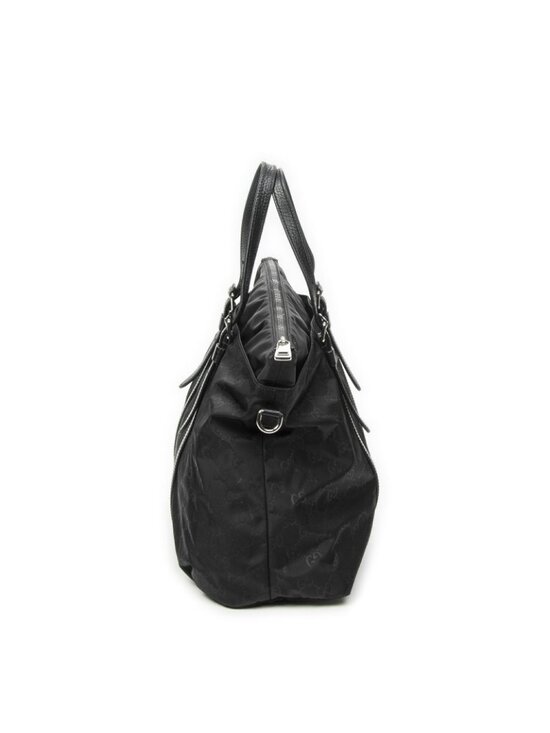Gucci Nylon Monogram 2-Way Tote Black Detachable Strap Top  Gucci Zip Shopping Tote Black Guccissima Nylon